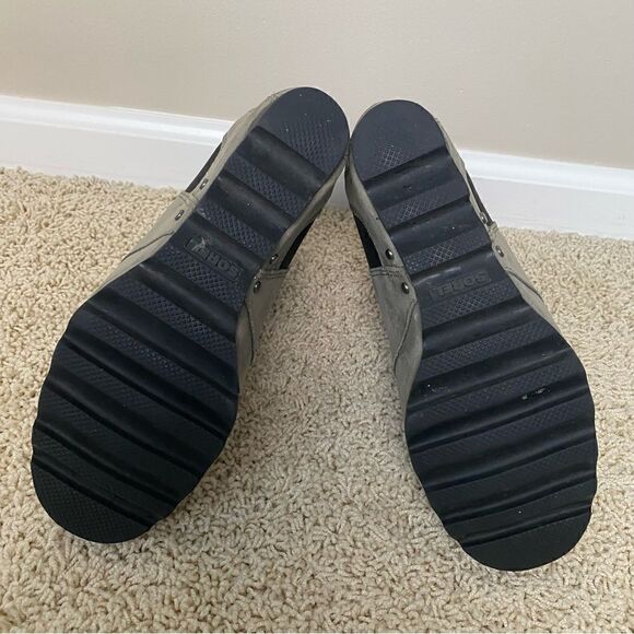 Sorel Lea Wedge Chelsea Ankle Boots Grey Quarry Leather 8.5 - Picture 6 of 6